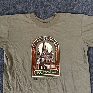 Princess Cruises T-Shirt Mens Size M Olive Green St Petersburg Russia Graphic